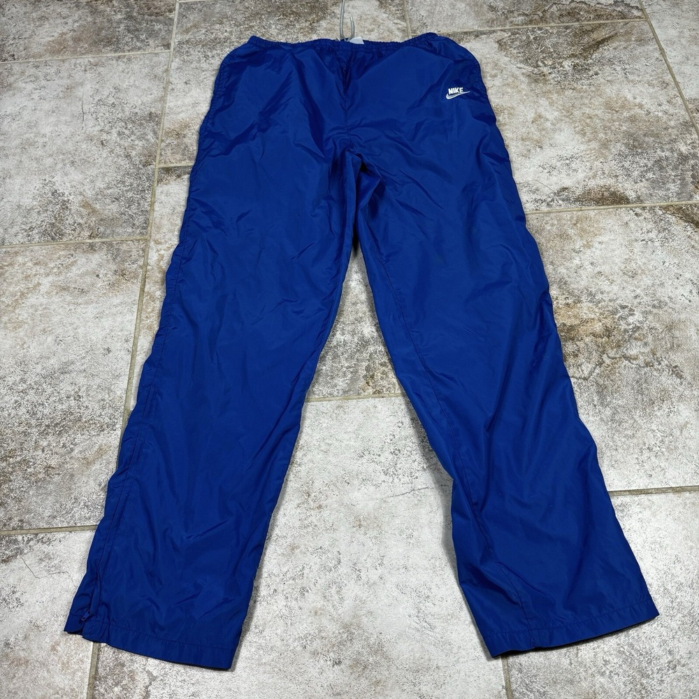 Nike VTGβ 90s Grey Tag Windpants Track Pants Ankle Zip Unlined Blue Large 1990s